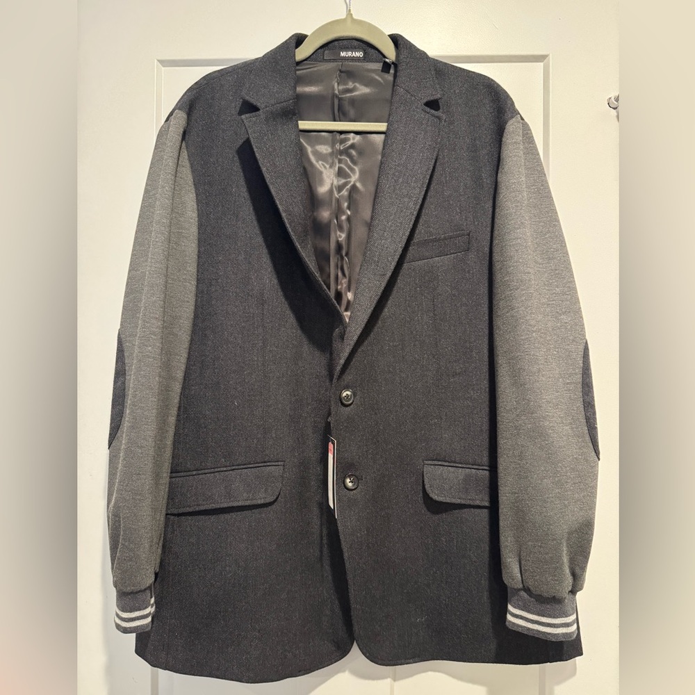 Men's Black and Gray Blazer by Maje